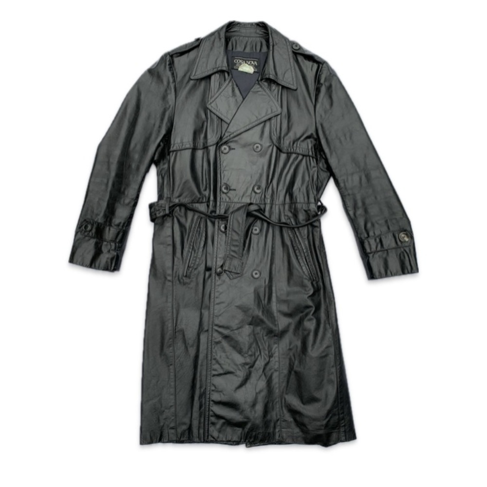 Men's Black Cow Leather Coat Leather jacket 40/42 L